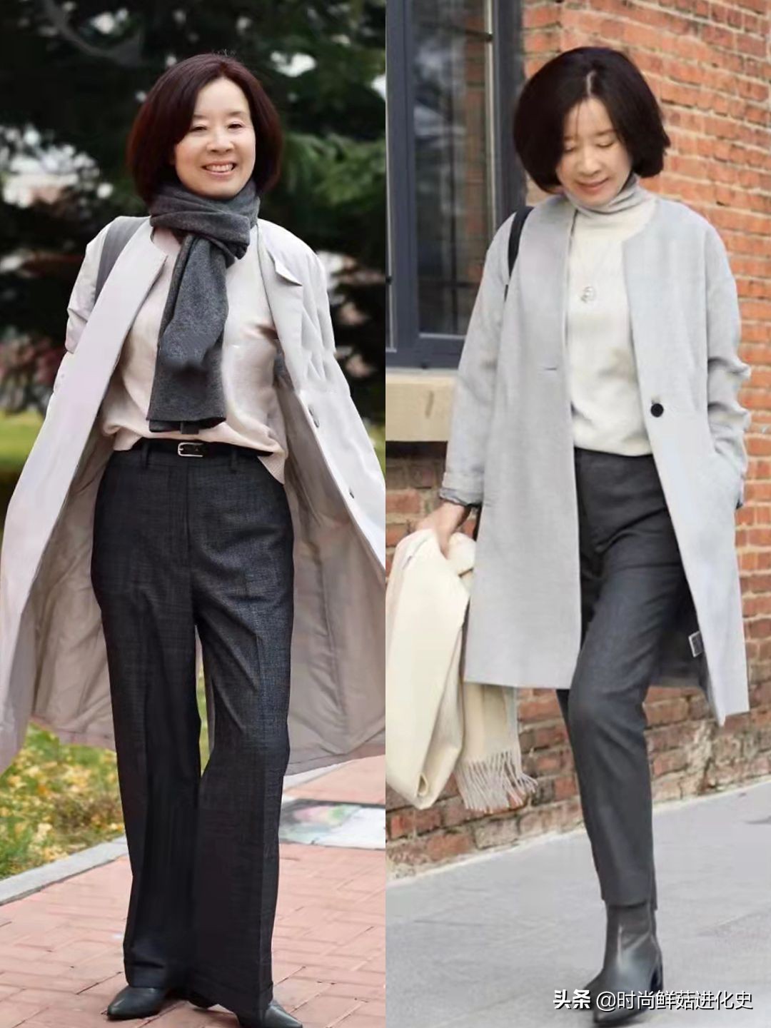 放弃你的“小黑裤”吧!今秋“卡其灰裤”火了,五六十岁穿更时髦