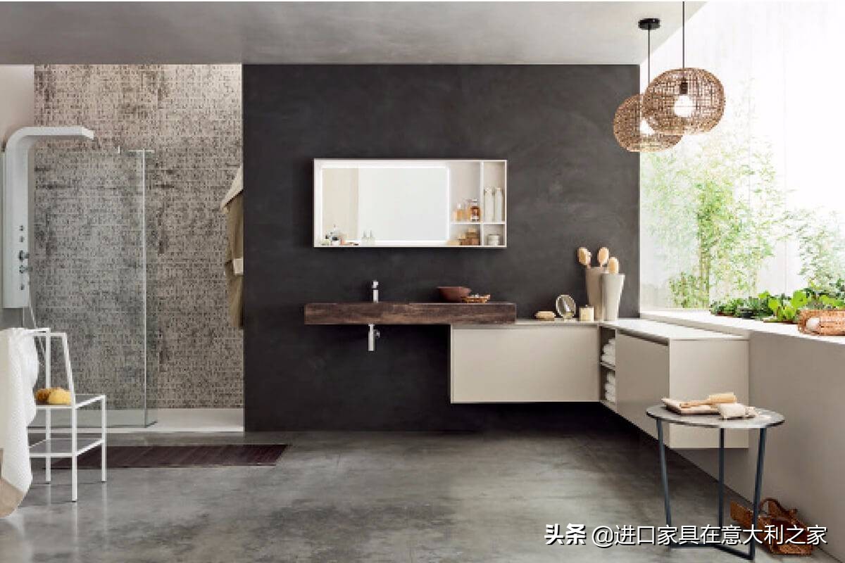 极简浴室柜陶瓷,圆形镜面陶瓷一体浴室柜