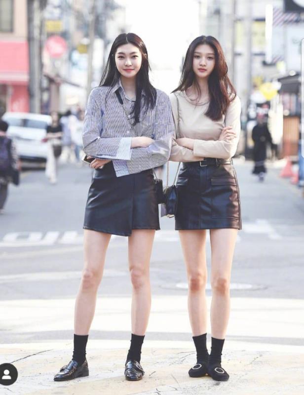 韩系露腿穿搭,冬天露腿穿搭街拍