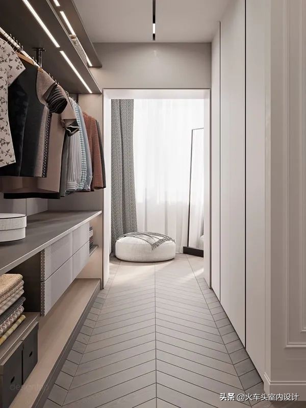 走入式衣帽间设计效果图轻奢风,轻奢简约大气衣帽间