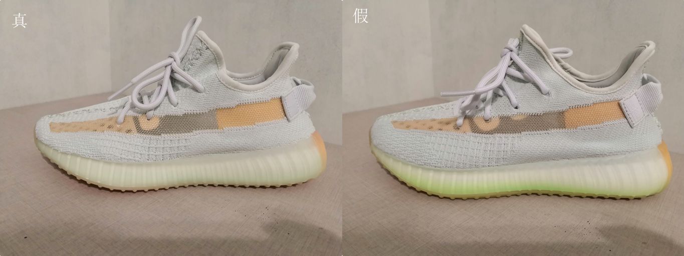 椰子yeezy700真假对比,yeezy350冰蓝满天星真假鉴定方法