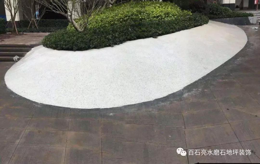 「工程案例」茶园财信融创九阙府景观水磨石施工