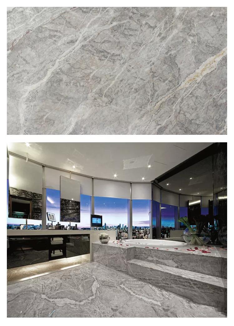 轻奢新中式大理石效果图,钻石型大理石装修效果图