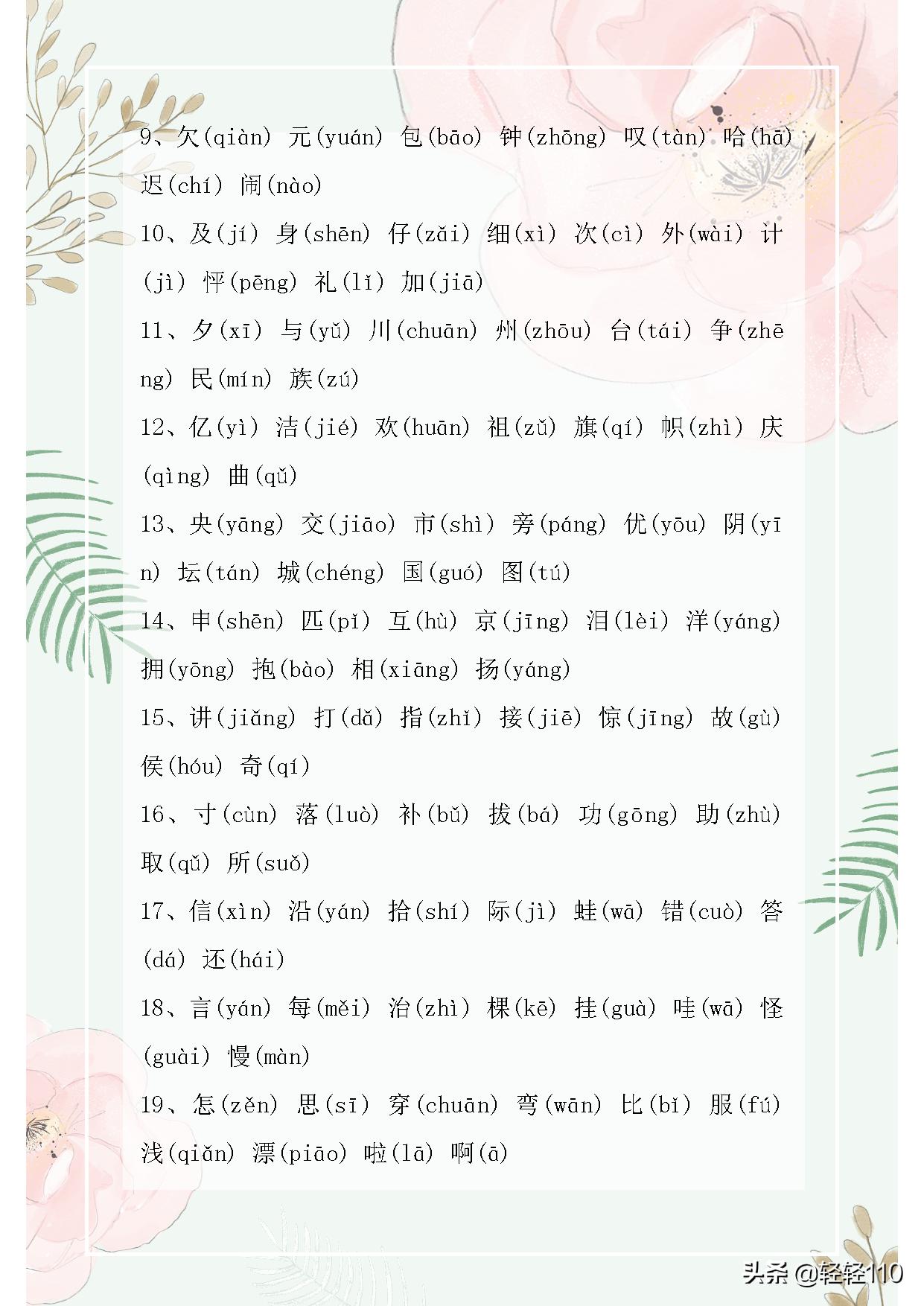 小学1-6年级生字总共2460个带拼音,1到6年级生字表2460个字