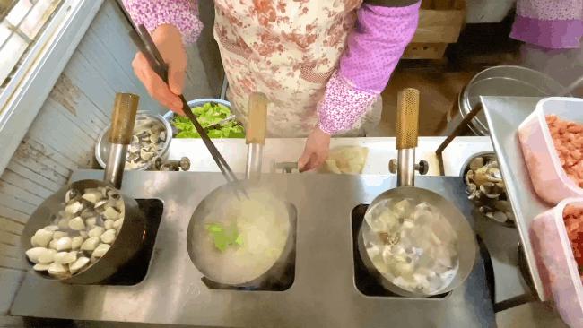 带海鲜池的餐厅,海鲜汤粉北海