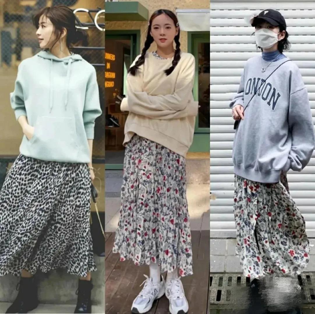 半身碎花裙搭配什么上衣春天,黑白碎花半裙春天搭配