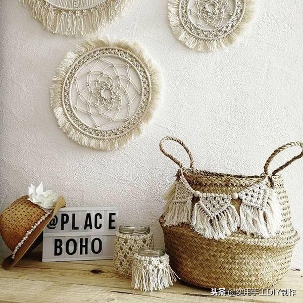 手工纯白棉绳编绳挂件,手工编绳合集名称