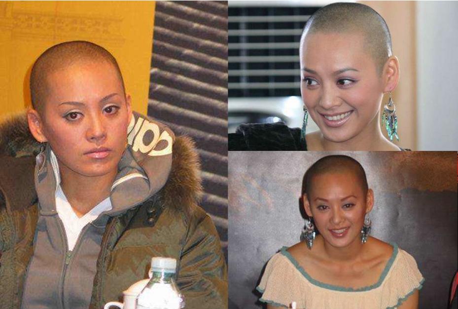 女演员拍戏光头剧照真剃发吗,女明星为了拍戏剃光头