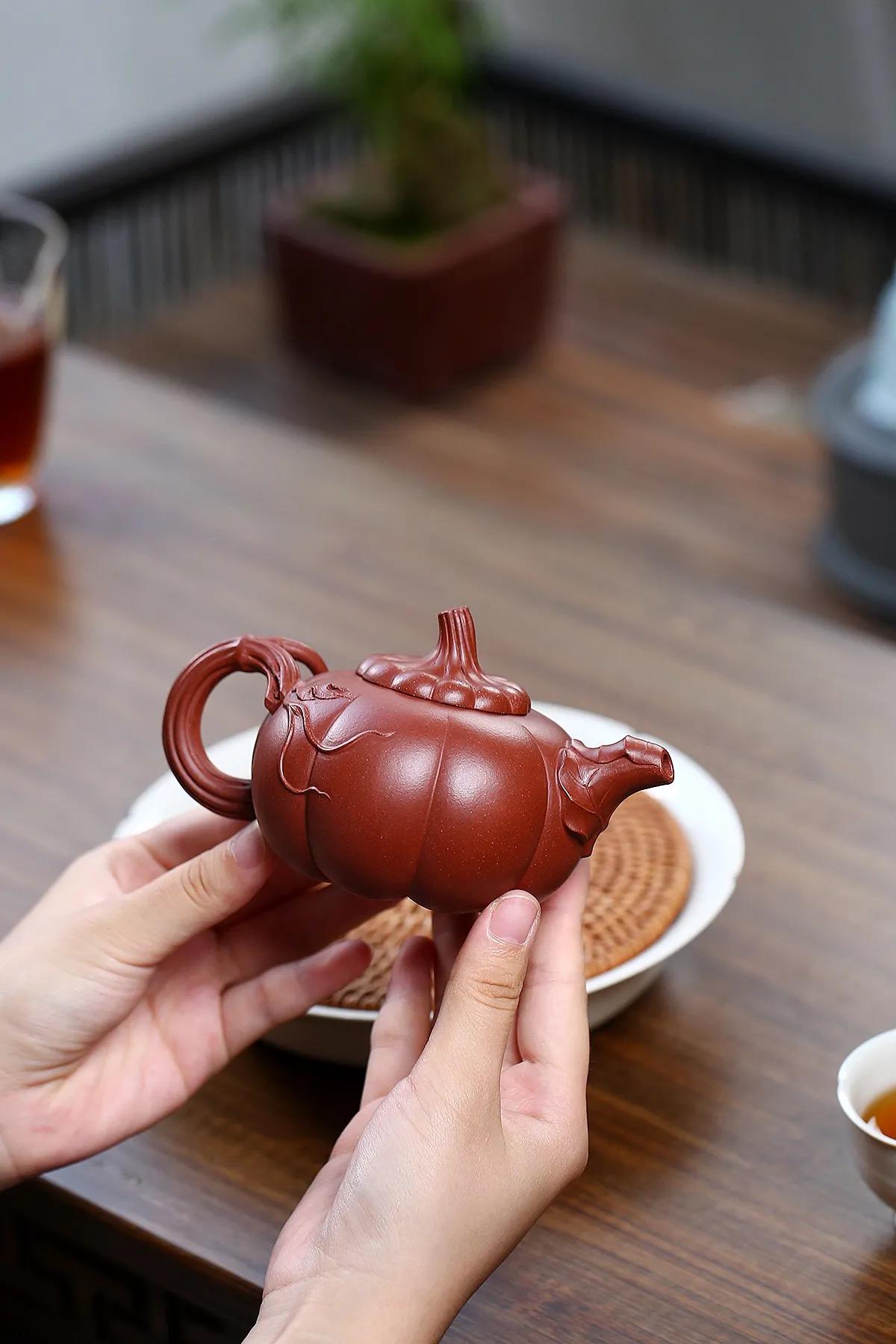 黄龙山原矿紫泥老壶,陈顺根六方壶