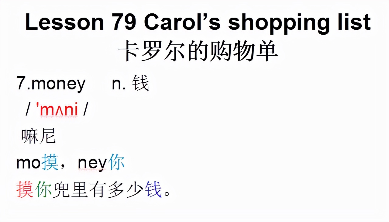 新概念英语第一册,音标课件自学整理Lesson79Carol’sshopping