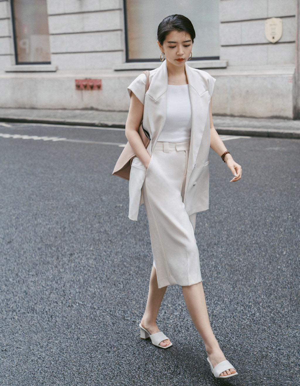 夏日穿搭两件套微胖,夏天穿的一字肩套装
