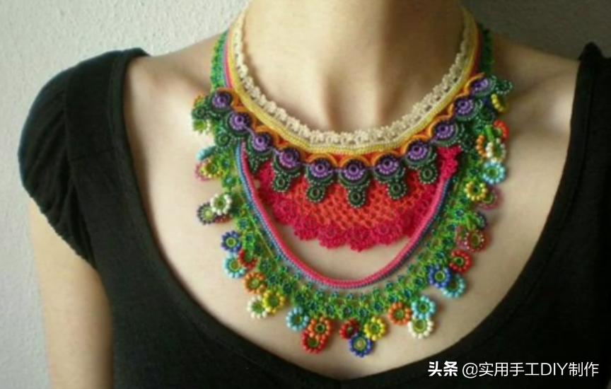 民族风毛衣链高档项链女挂饰品,羊绒衫的手工编织女