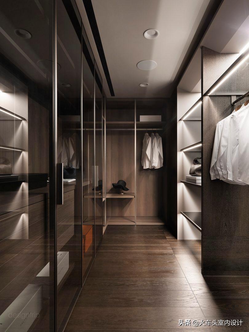 走入式衣帽间设计效果图轻奢风,轻奢简约大气衣帽间