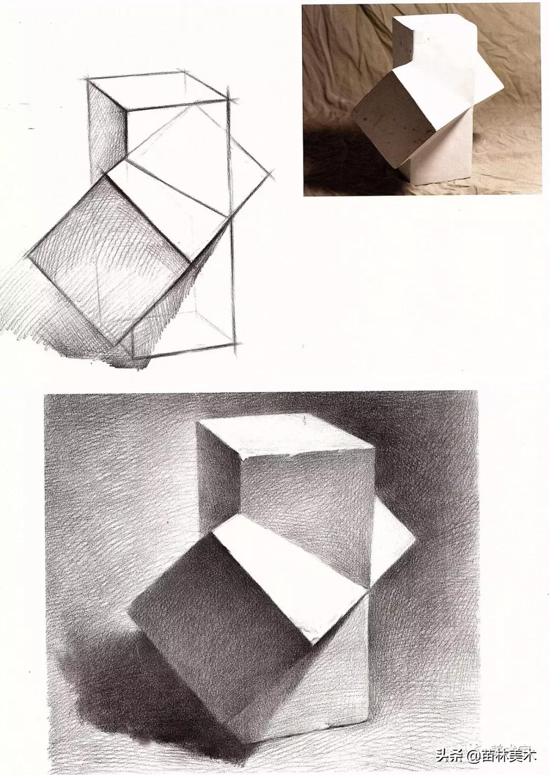 素描简单几何体图片,素描单个几何体大全