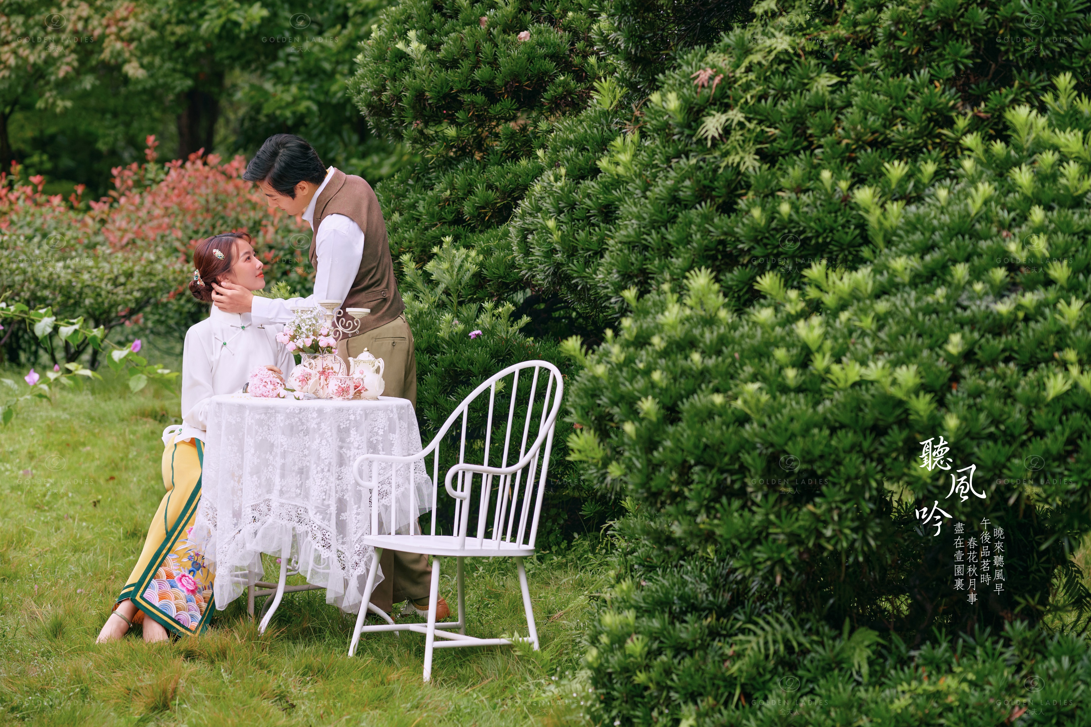 复古民国婚纱照风格金粉世家,金粉世家婚纱照加字高级感