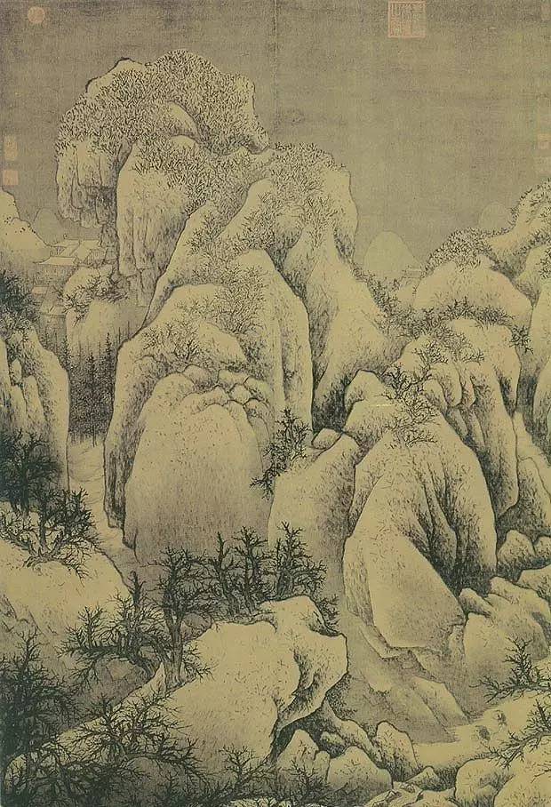 白雪石山水画是什么皴法,山水画皴法教程梅花画法