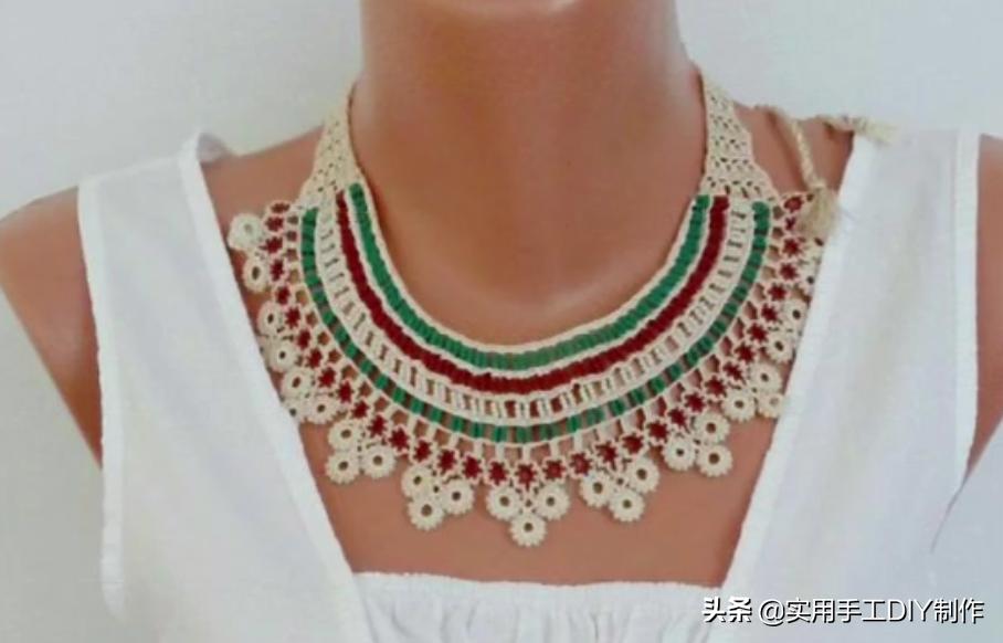 民族风毛衣链高档项链女挂饰品,羊绒衫的手工编织女