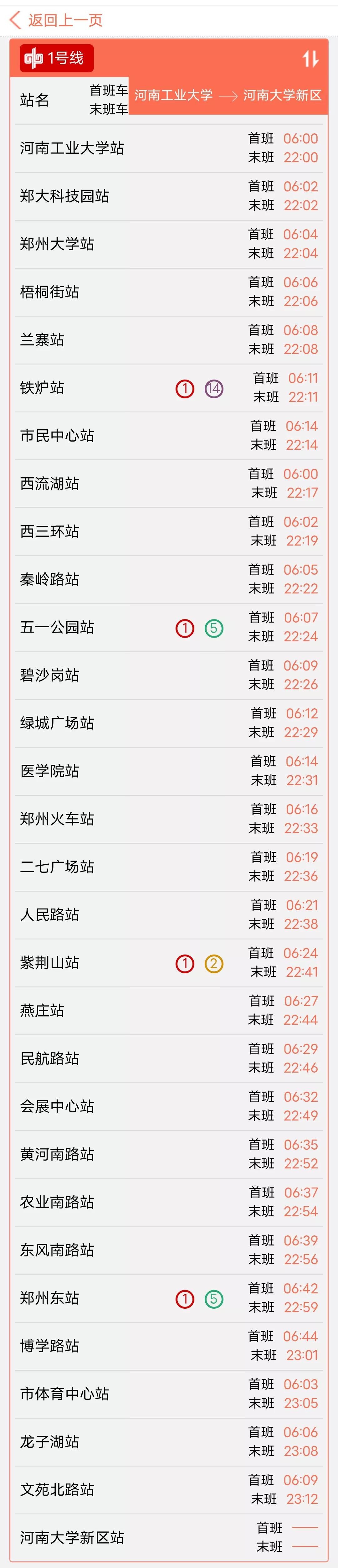 郑州机场至郑州火车站地铁时刻表,郑州地铁2号线城郊线最新时刻表