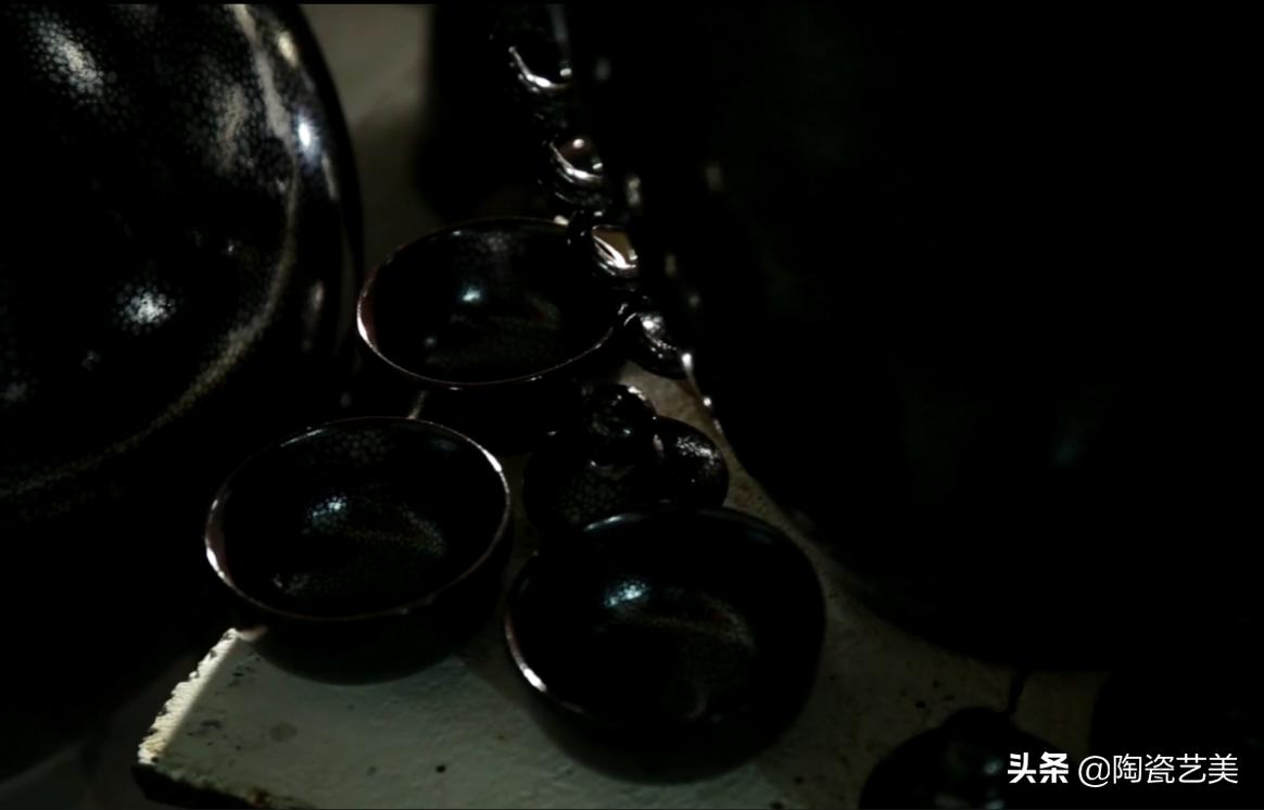 博山雨点釉茶具一套,博山雨点釉茶具图片大全