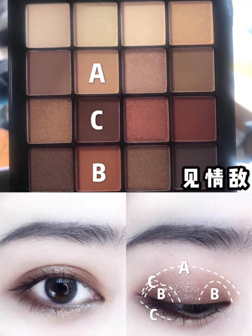 nyx16色眼影盘不同妆容画法,nyx16色眼影盘教程适合新手吗