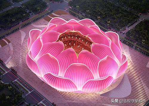 恒大莲花球场最新造型,广州恒大足球场荷花造型