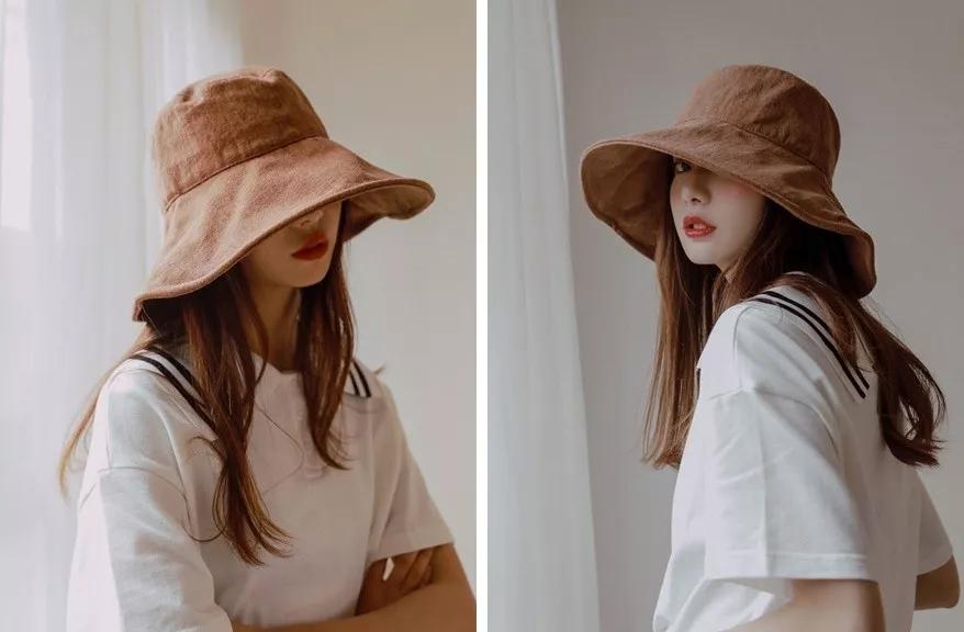 显脸小短发渔夫帽,适合短发的渔夫帽