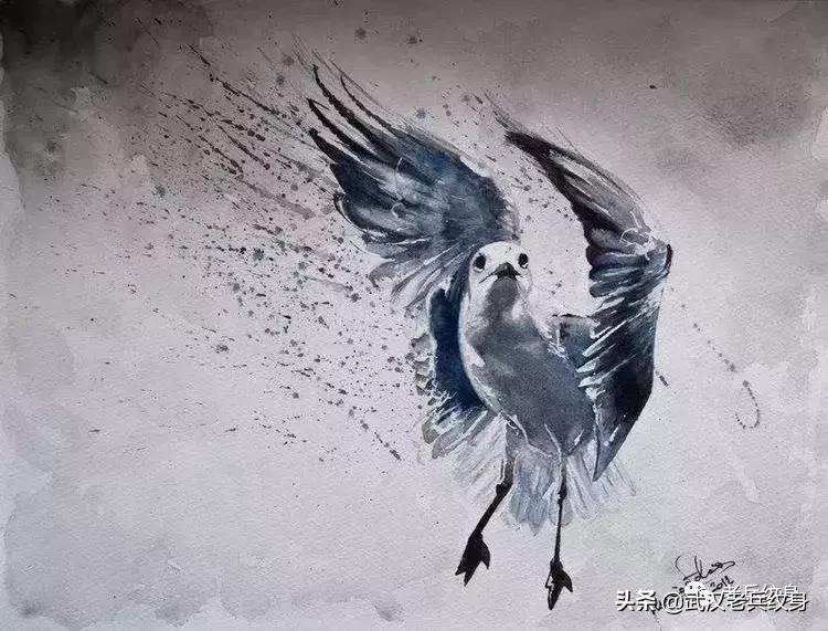 水墨凤凰纹身高清图,水墨纹身图案大全男