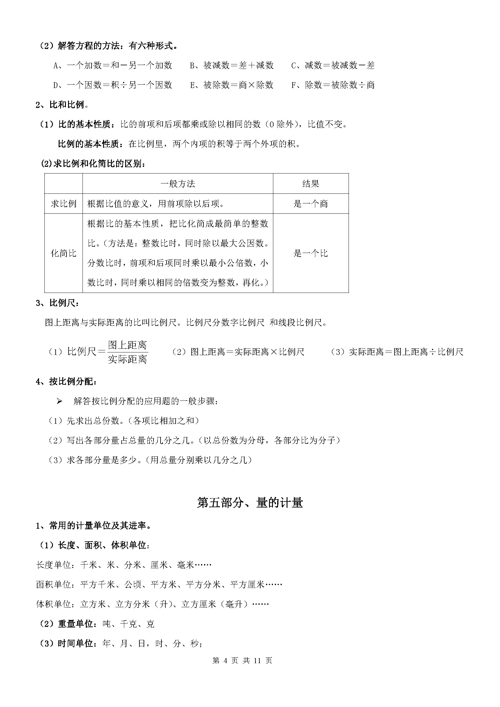 小学六年级数学小升初必考知识点,小学数学六年级重点知识归纳