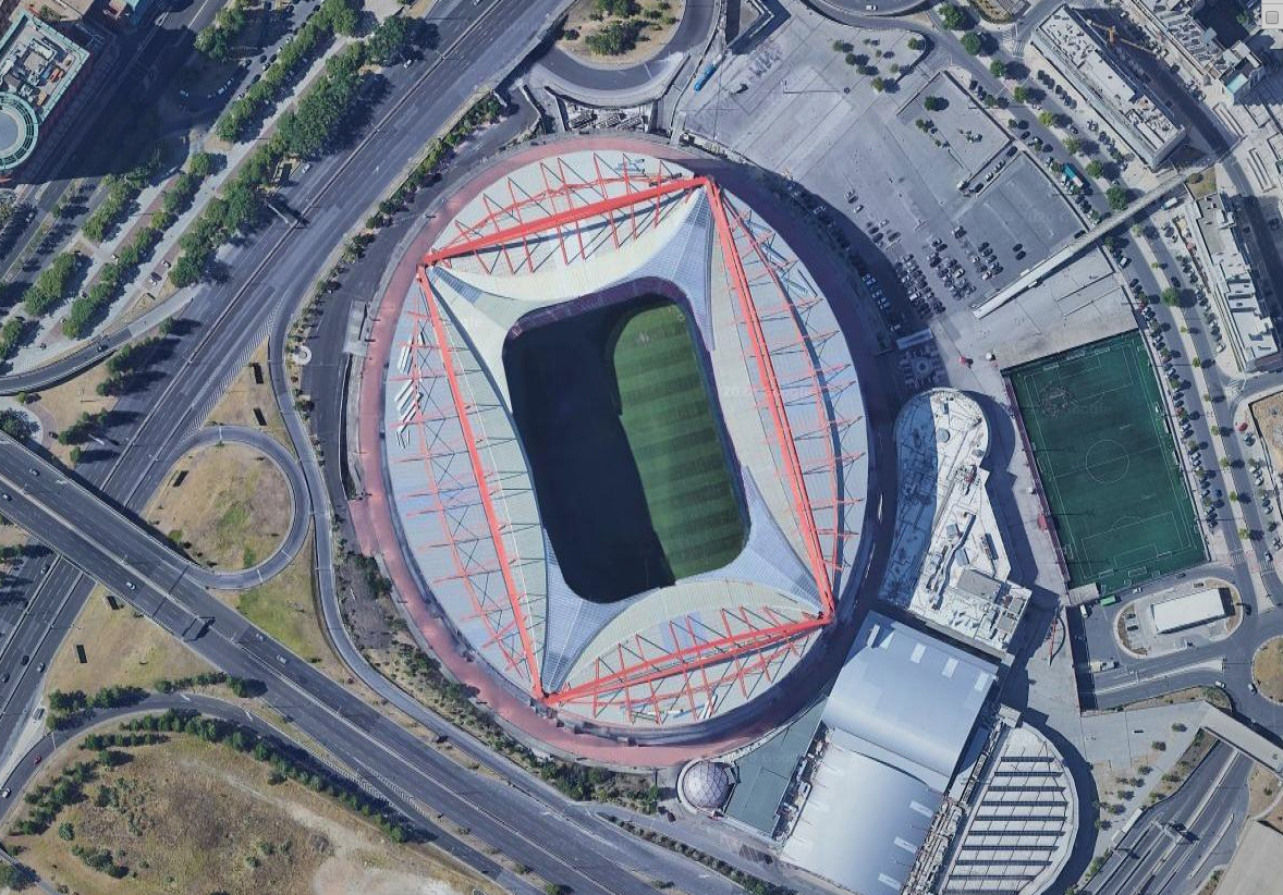 卫星航拍欧洲足球场,卫星地图看欧洲杯