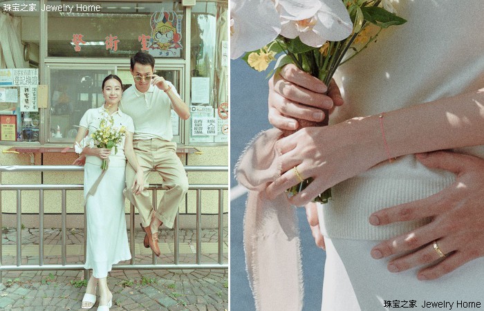 普通又简单的婚戒,简单款式无钻戒指