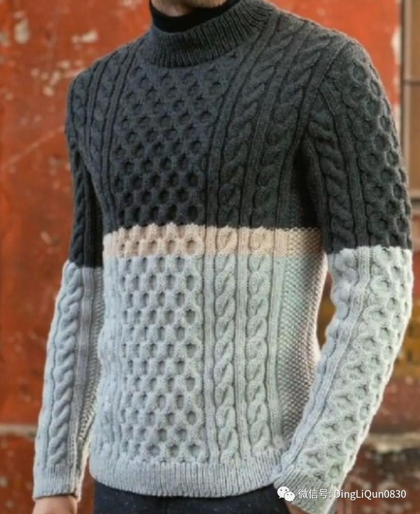 男士针织衫开衫秋冬款手工编织款,手工针织衫男款花样
