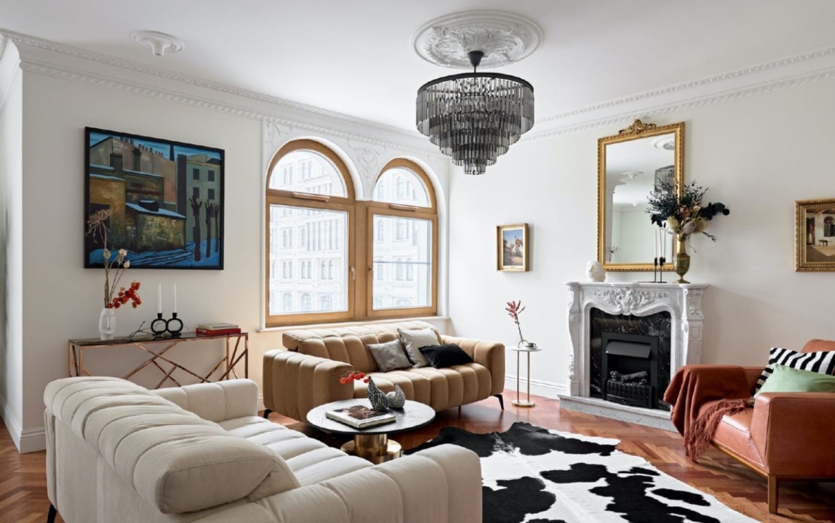 水晶灯具搭配现代简约家具,房间轻奢水晶灯