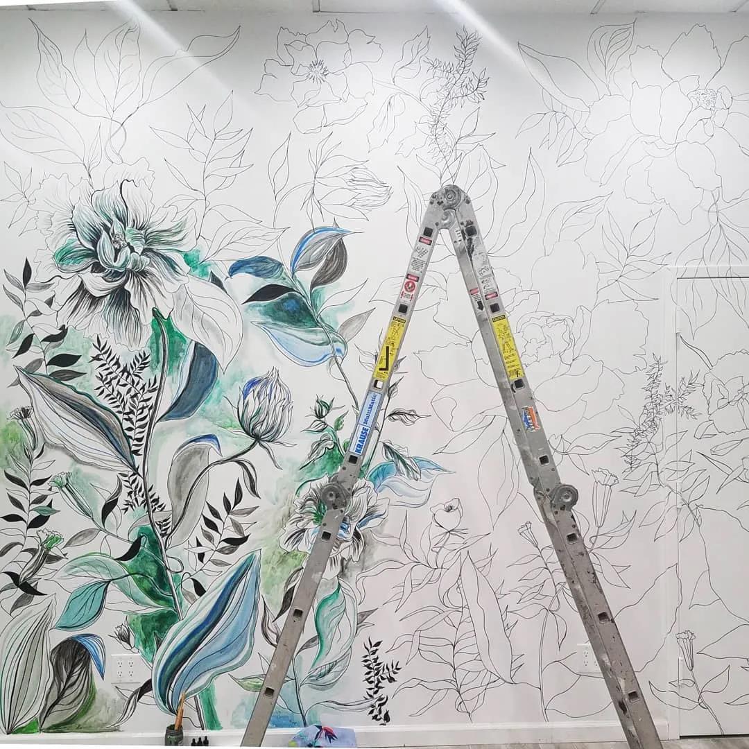 爱死这种手绘墙了，效果太美美到邻居羡慕嫉妒，网友：抢墙纸生意