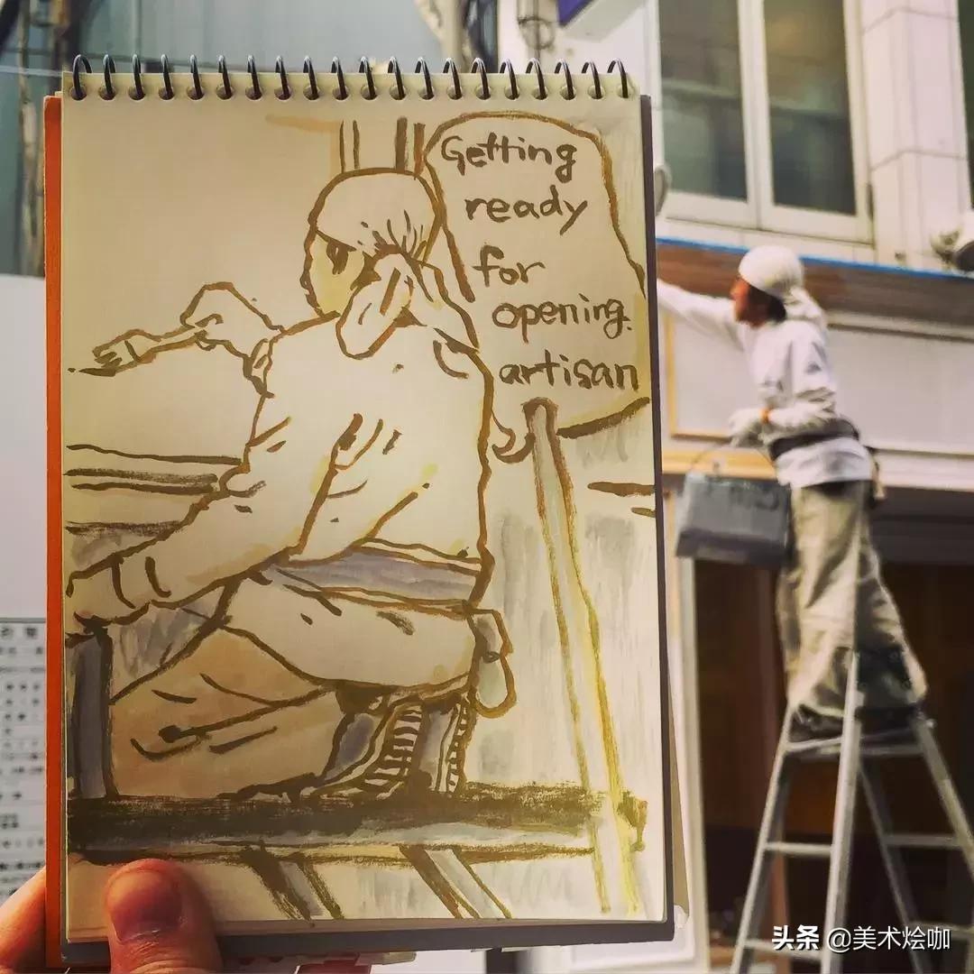 速写简单手绘稿,别人的速写本