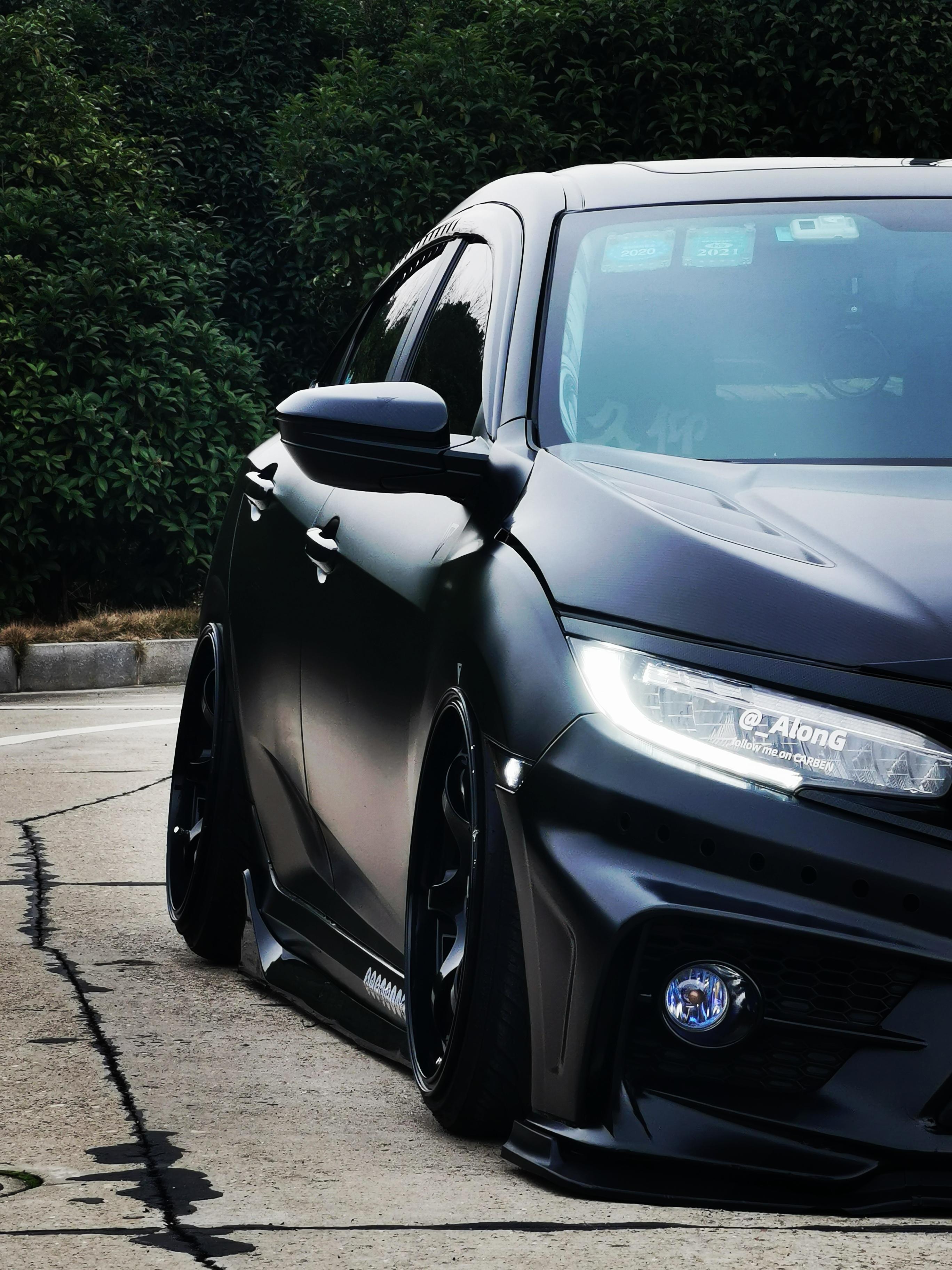 十代思域外观黑白改装方案,十代思域全黑改装