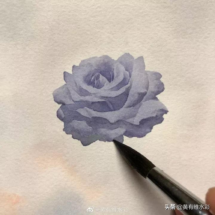 淡蓝色花朵水彩画,蓝色花主题水彩画复杂