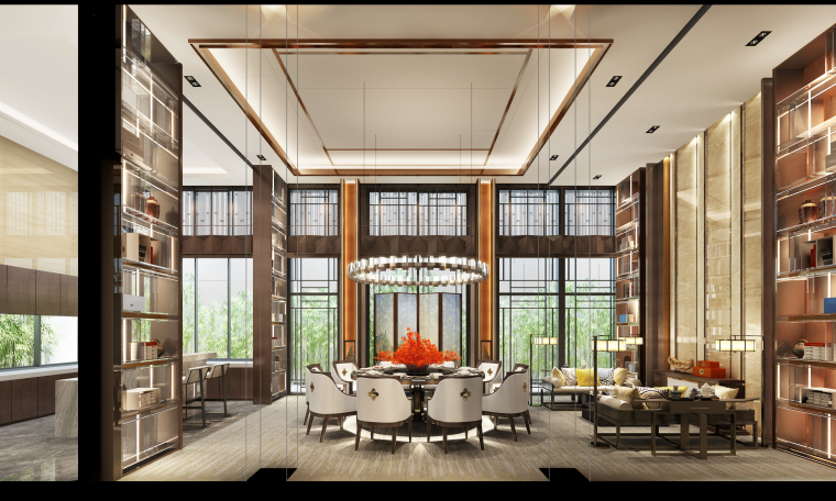 成都天府新区中式合院带装修,中德麓府四合院设计施工图