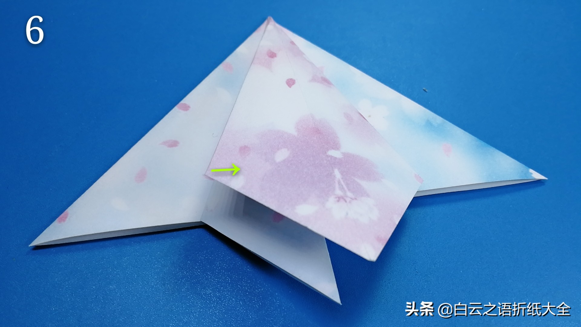 手工折纸雨伞儿童教程,手工折纸雨伞简单又漂亮不用胶水