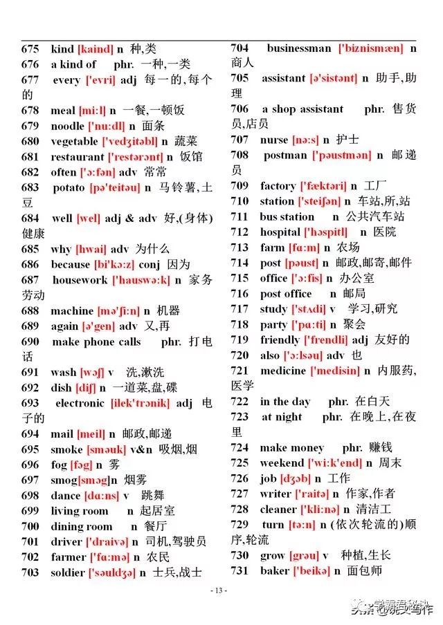 初中英语1600个单词速记表附音标,高一英语单词表音标