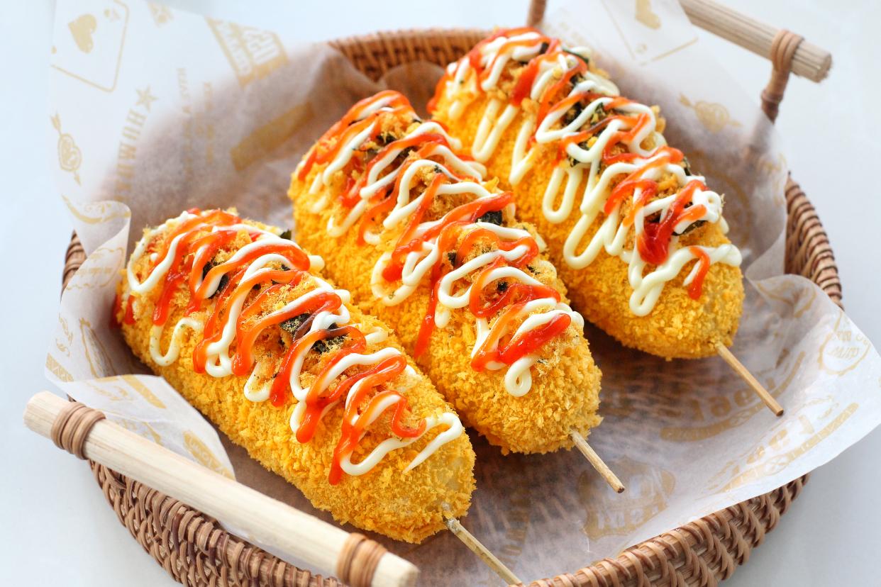 超级好吃的土豆芝士棒,土豆拉丝火腿芝士棒