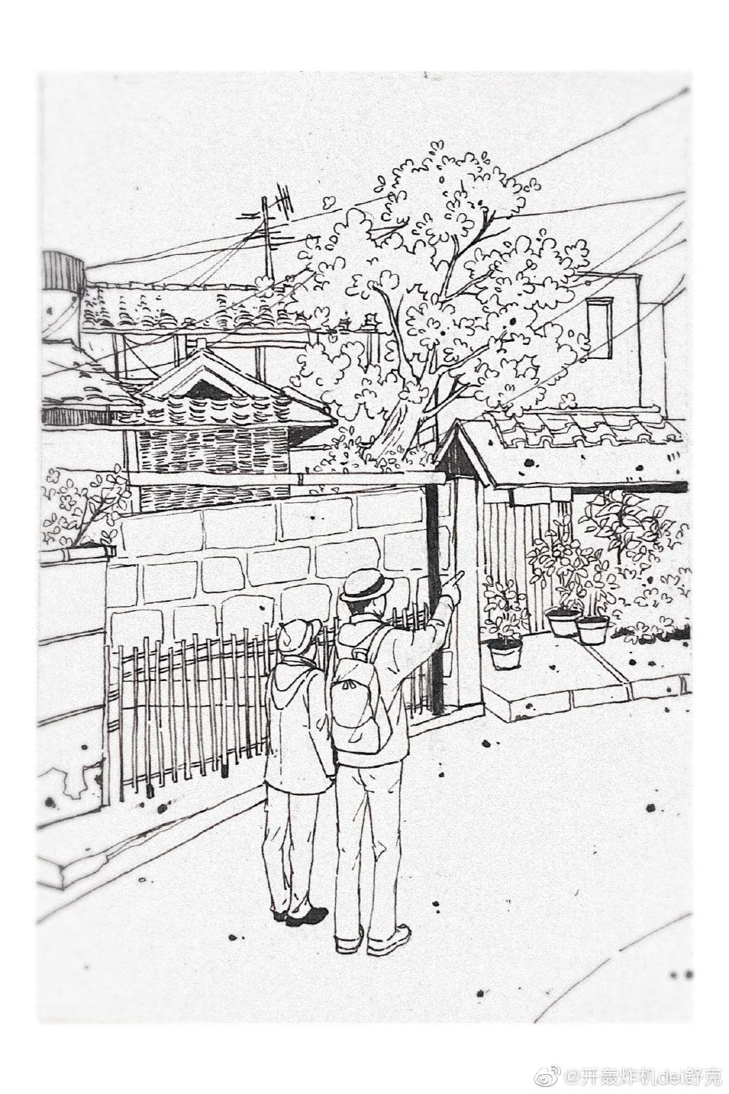 意境钢笔水彩画步骤,钢笔水彩画临摹简单入门