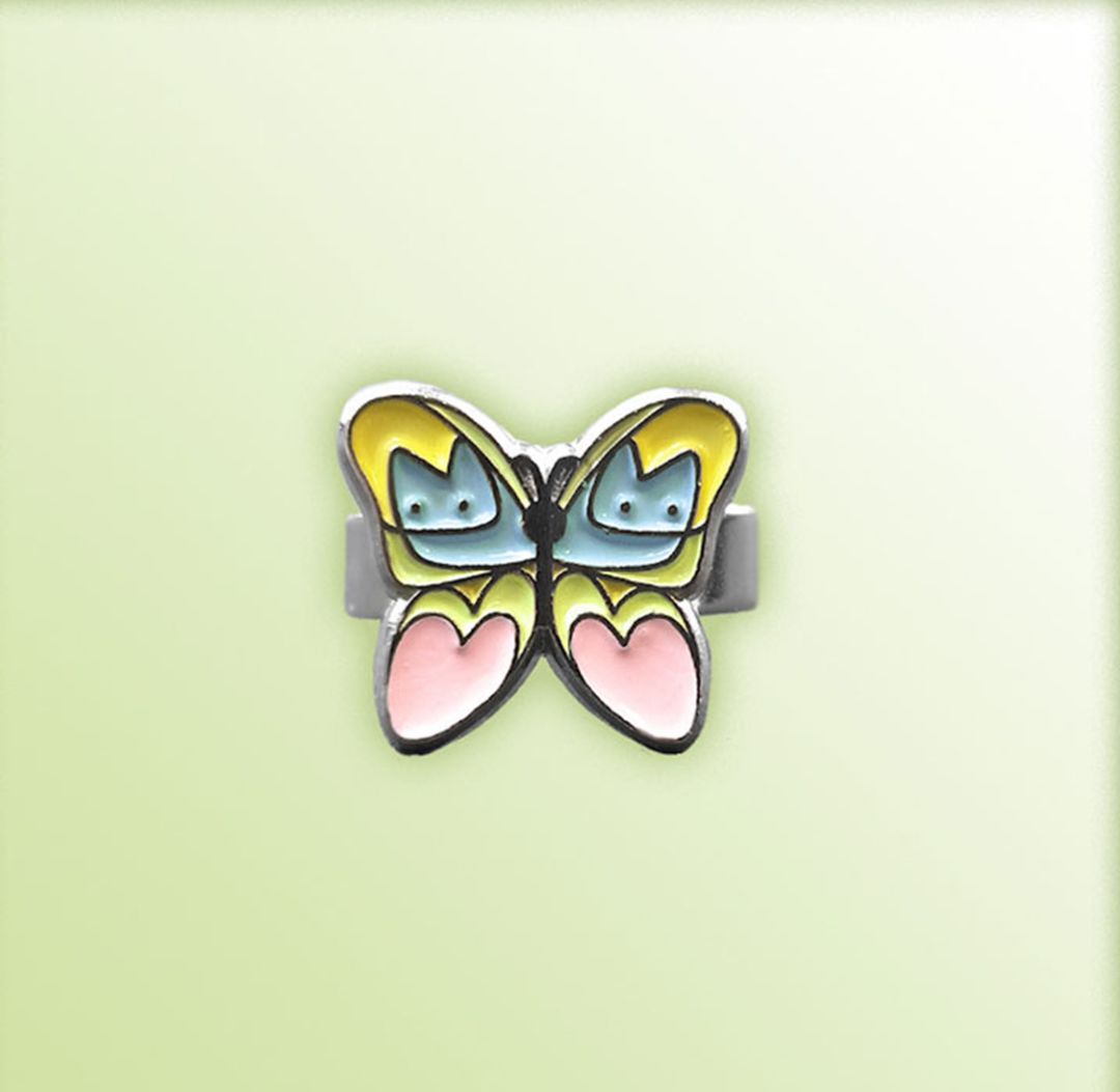 童年饰品金蝴蝶,童年土味发饰效果图