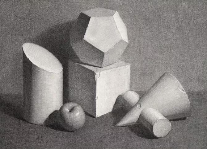 怎么把素描几何体画好,石膏几何体组合结构素描