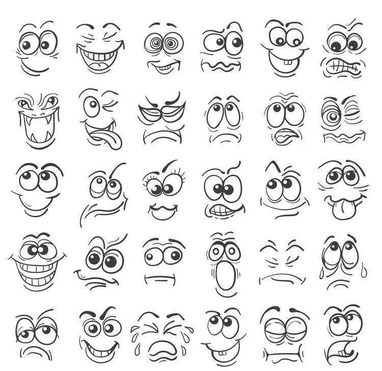 人物漫画简单表情包可爱,漫画中的表情包画法