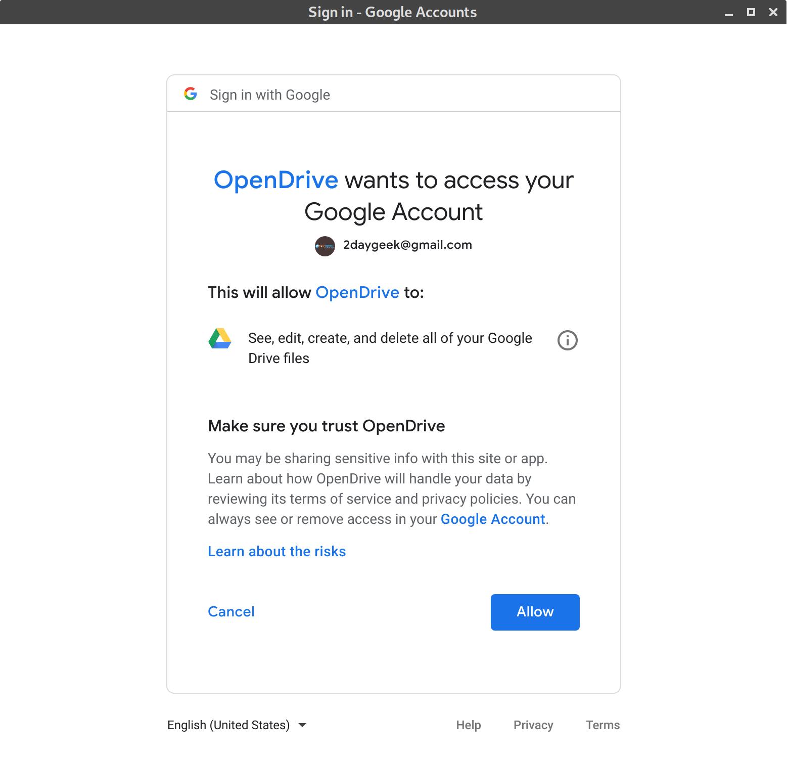 ODrive：Linux中的Google云端硬盘图形客户端