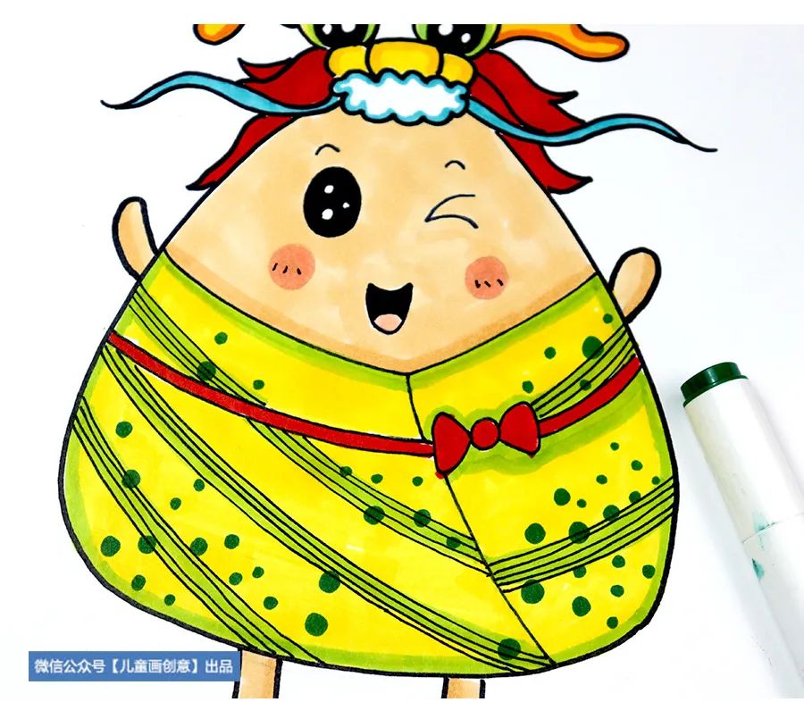 端午节粽子怎么画,儿童画粽子制作过程