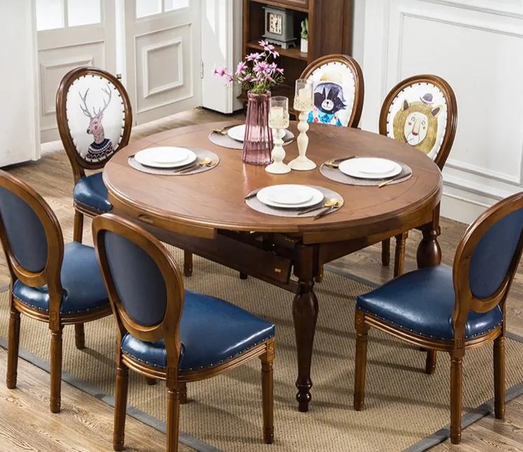 实木新中式圆桌餐桌,餐桌圆桌新中式风格