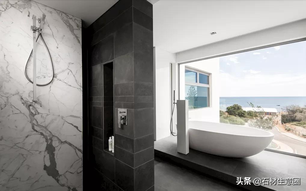 大理石做的浴室柜效果图,极简风格大理石浴室