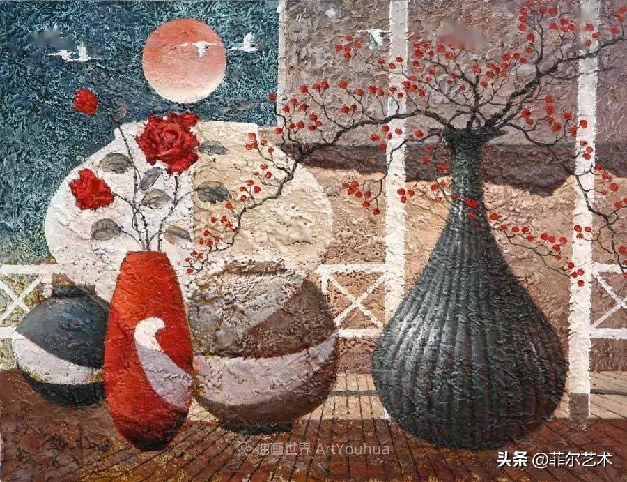 韩国画家朱世柱的作品非常出色，温暖、音乐和神秘