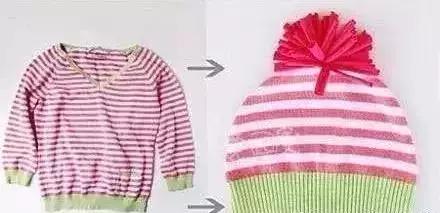 旧毛衣手工针织帽,旧毛衣改袜子帽子手套